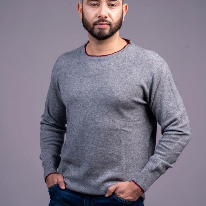 100% Pure Cashmere Gents Round-neck pullover