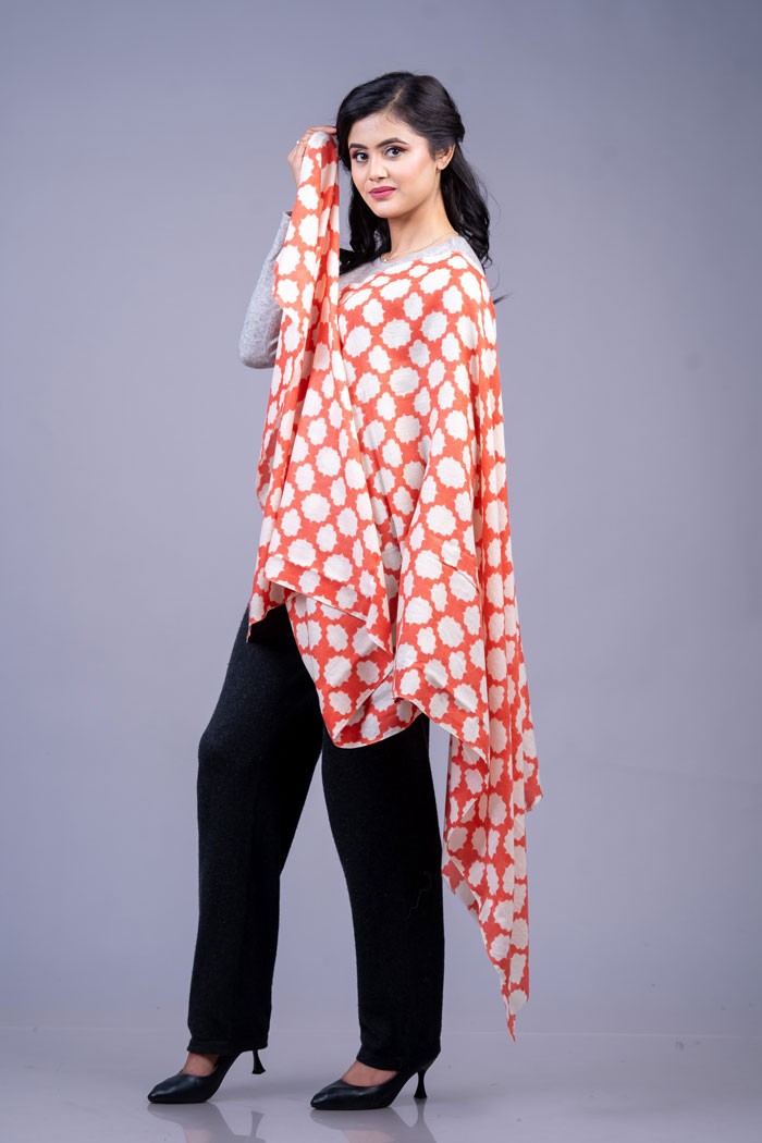100% Cashmere Printed Stole 28"×80"