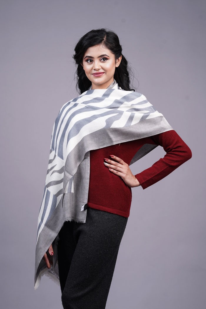 100% Pure Cashmere Stripped Stole 28"×80"